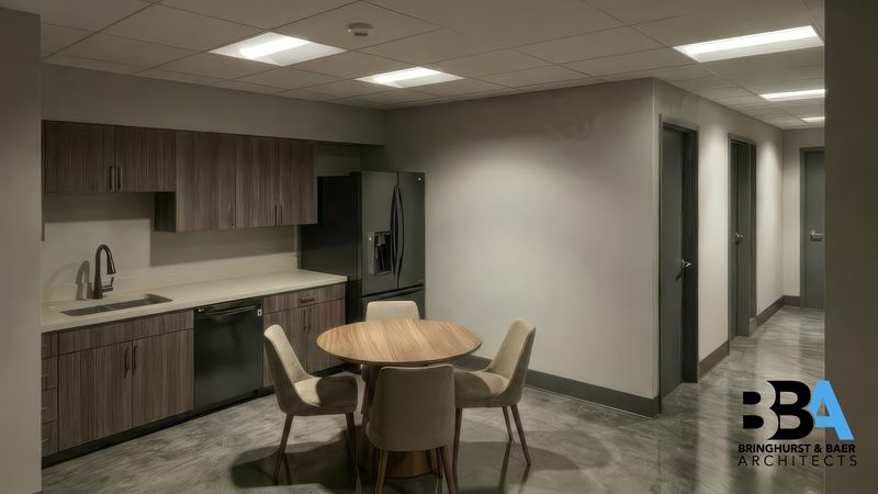 Architect's rendering of the production break room